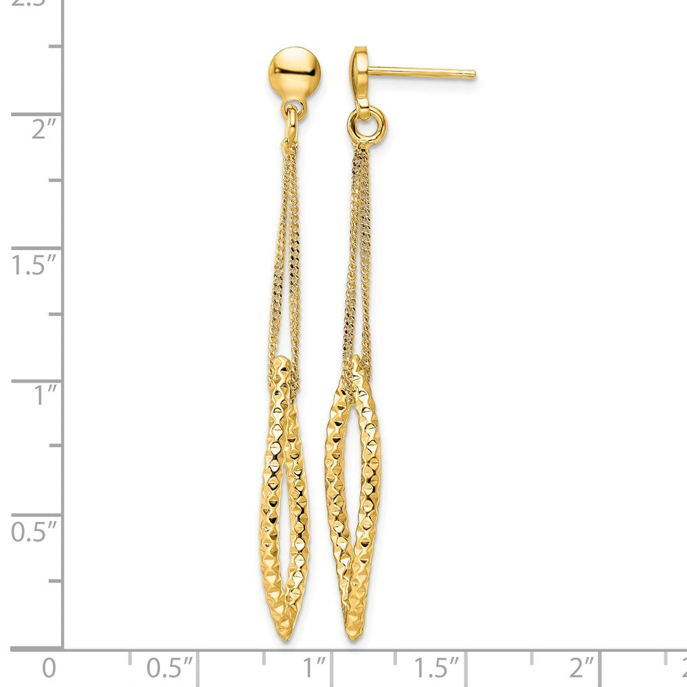 Sterling Silver Gold-plated D/C Post Dangle Earrings
