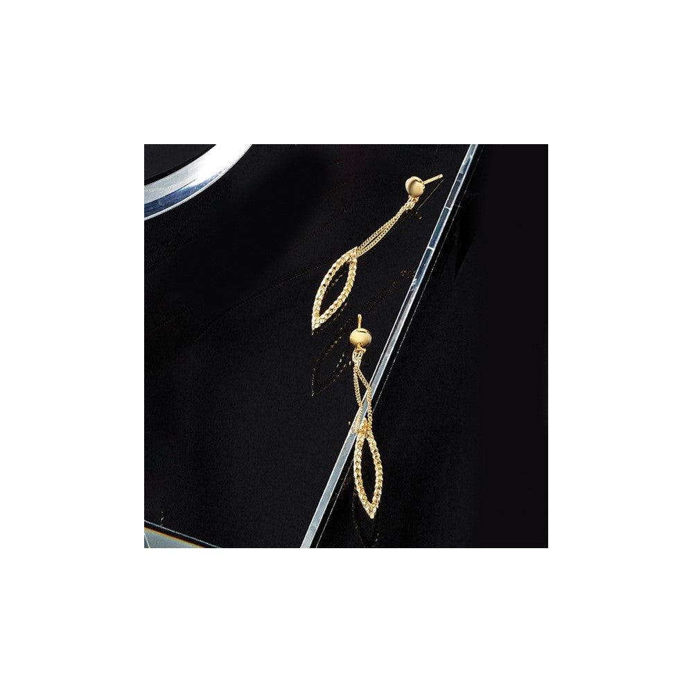 Sterling Silver Gold-plated D/C Post Dangle Earrings