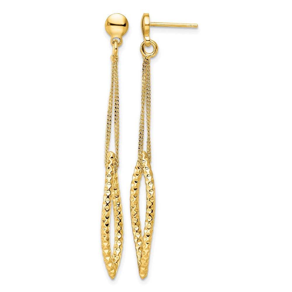Sterling Silver Gold-plated D/C Post Dangle Earrings