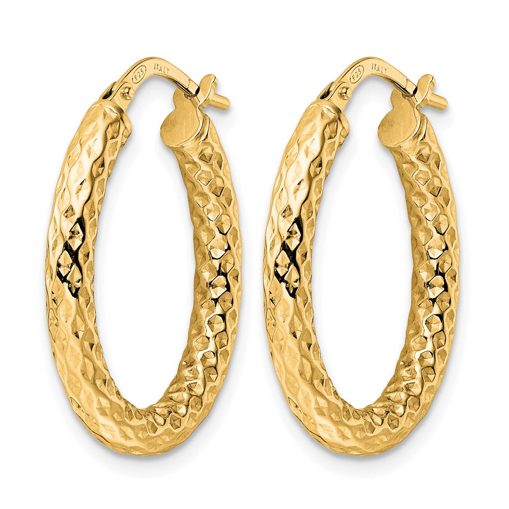 Sterling Silver Gold-Tone Polished D/C Hoop Earrings