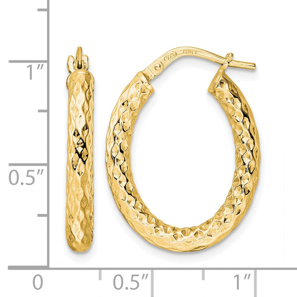Sterling Silver Gold-Tone Polished D/C Hoop Earrings