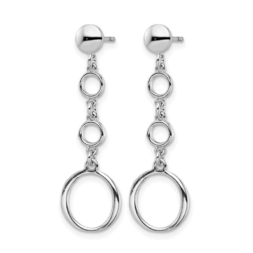 Sterling Silver Rhod-plated Post Dangle Earrings