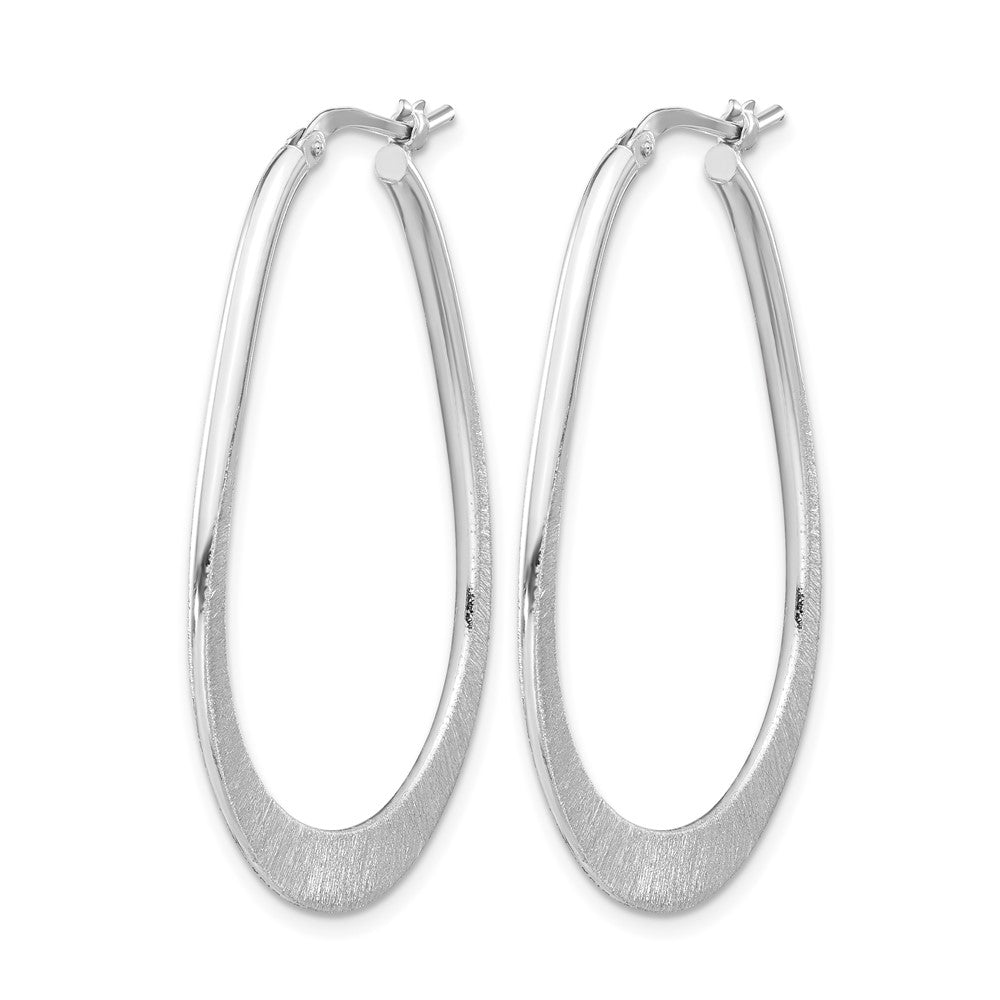 Sterling Silver Rhodium-plated Etched Hoop Earrings