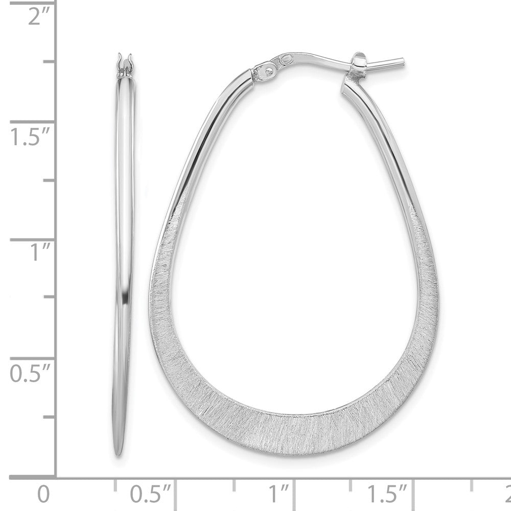 Sterling Silver Rhodium-plated Etched Hoop Earrings