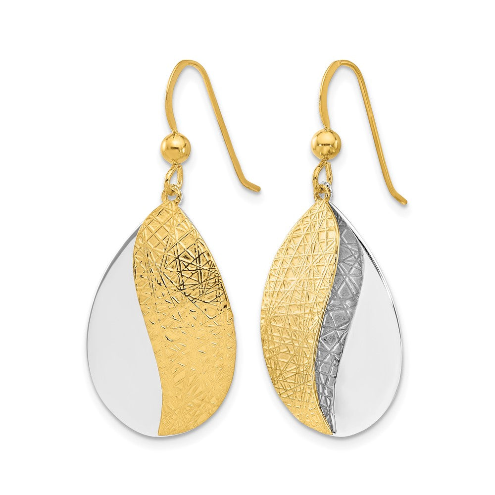Sterling Silver Rh-plt and Gold-tone Radiant Essence Dangle Earrin