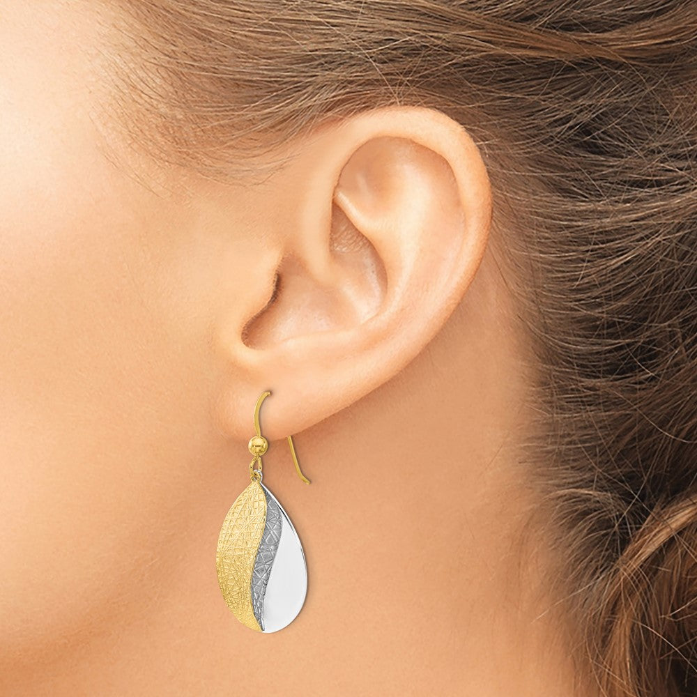 Sterling Silver Rh-plt and Gold-tone Radiant Essence Dangle Earrin