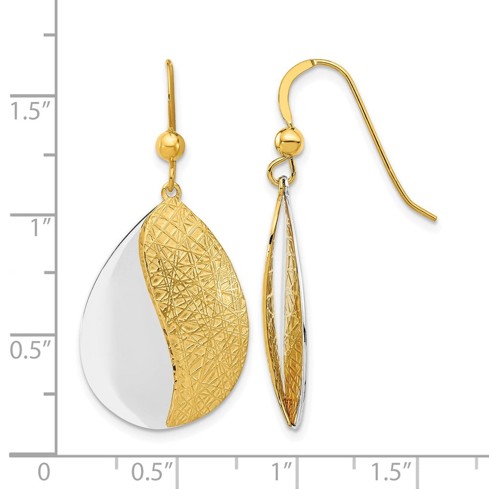 Sterling Silver Rh-plt and Gold-tone Radiant Essence Dangle Earrin