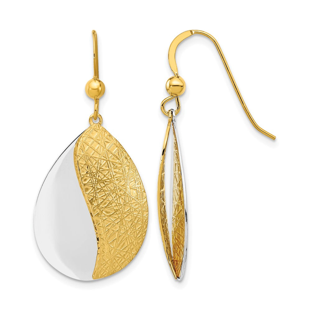 Sterling Silver Rh-plt and Gold-tone Radiant Essence Dangle Earrin