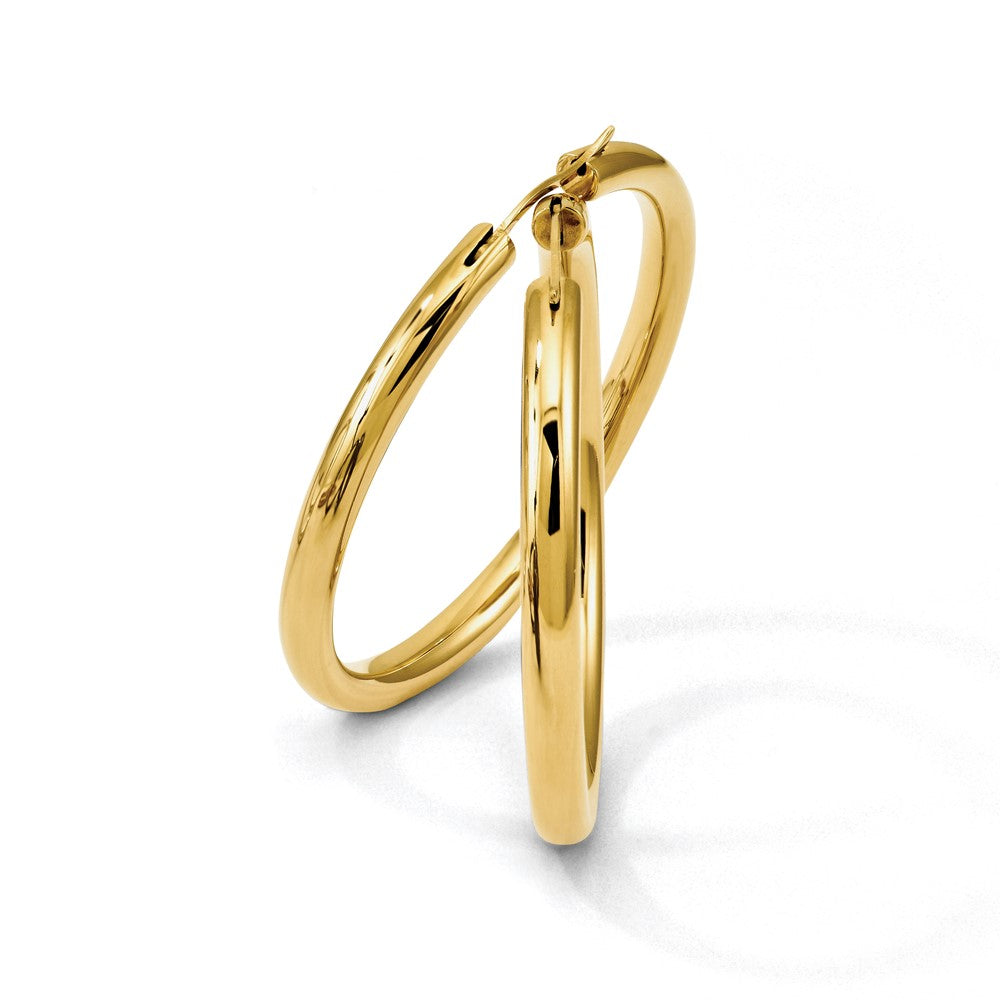 Sterling Silver Rh-plated Polished and Textured Round Hoops