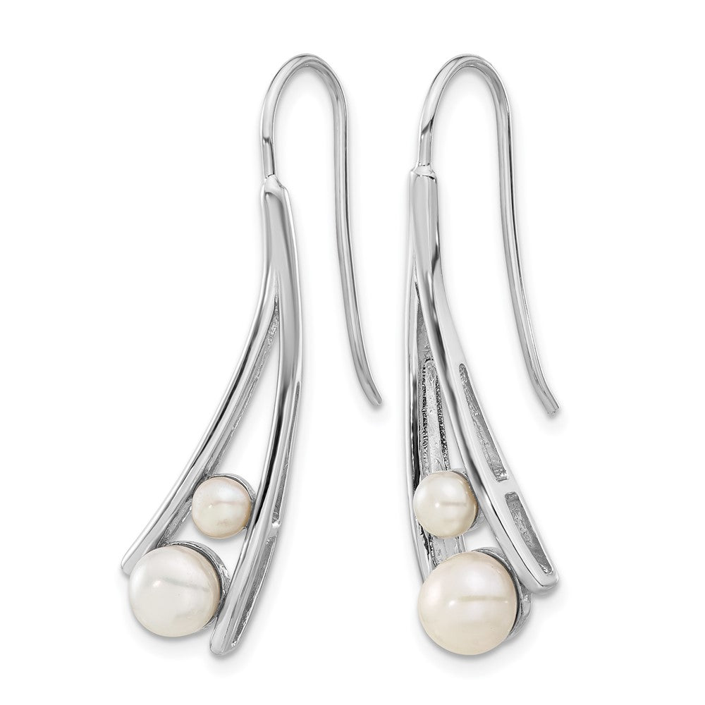 Sterling Silver Rhodium-plated FWC Pearl Drop Earrings
