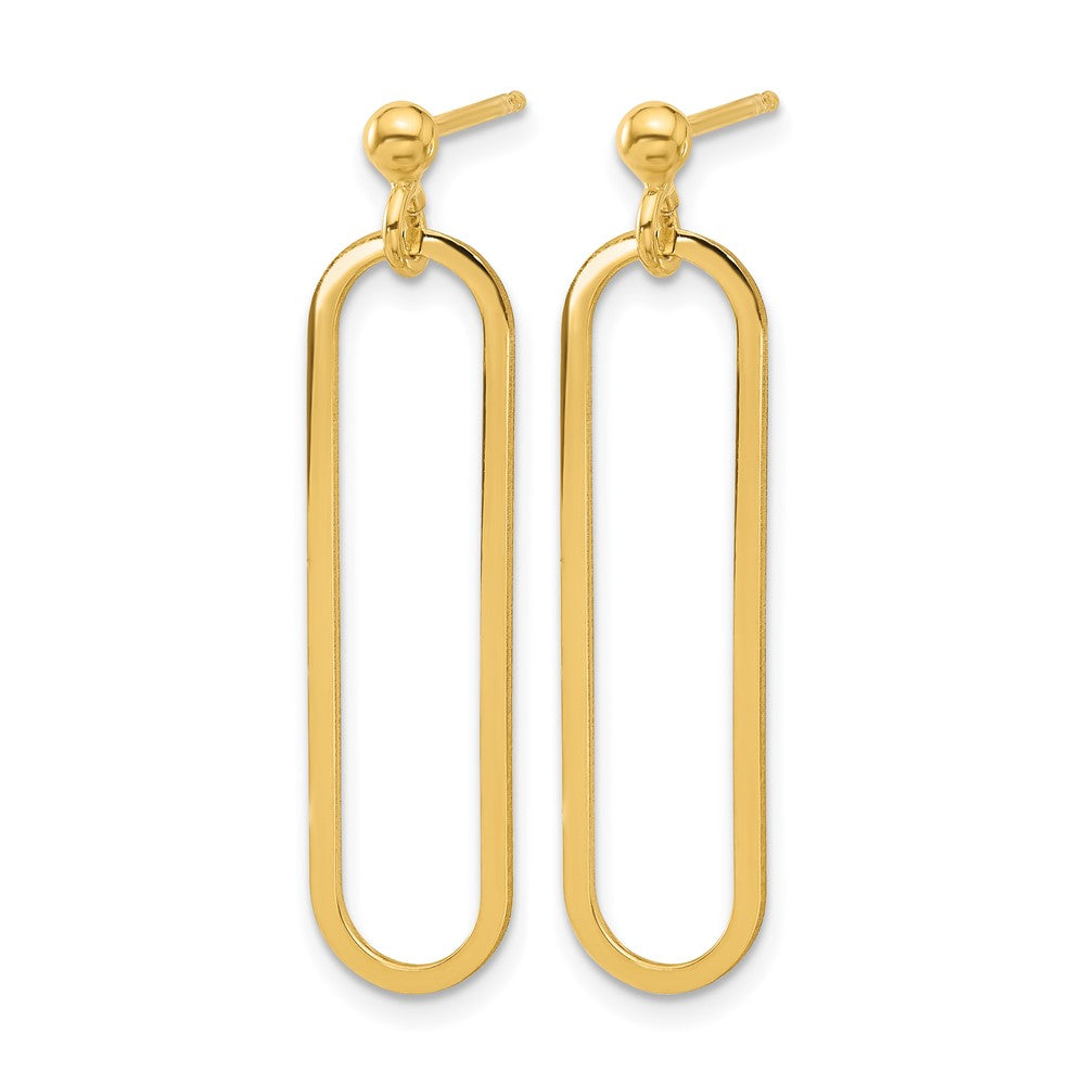 Sterling Silver Gold-plated Polished Paperclip Post Dangle Earring