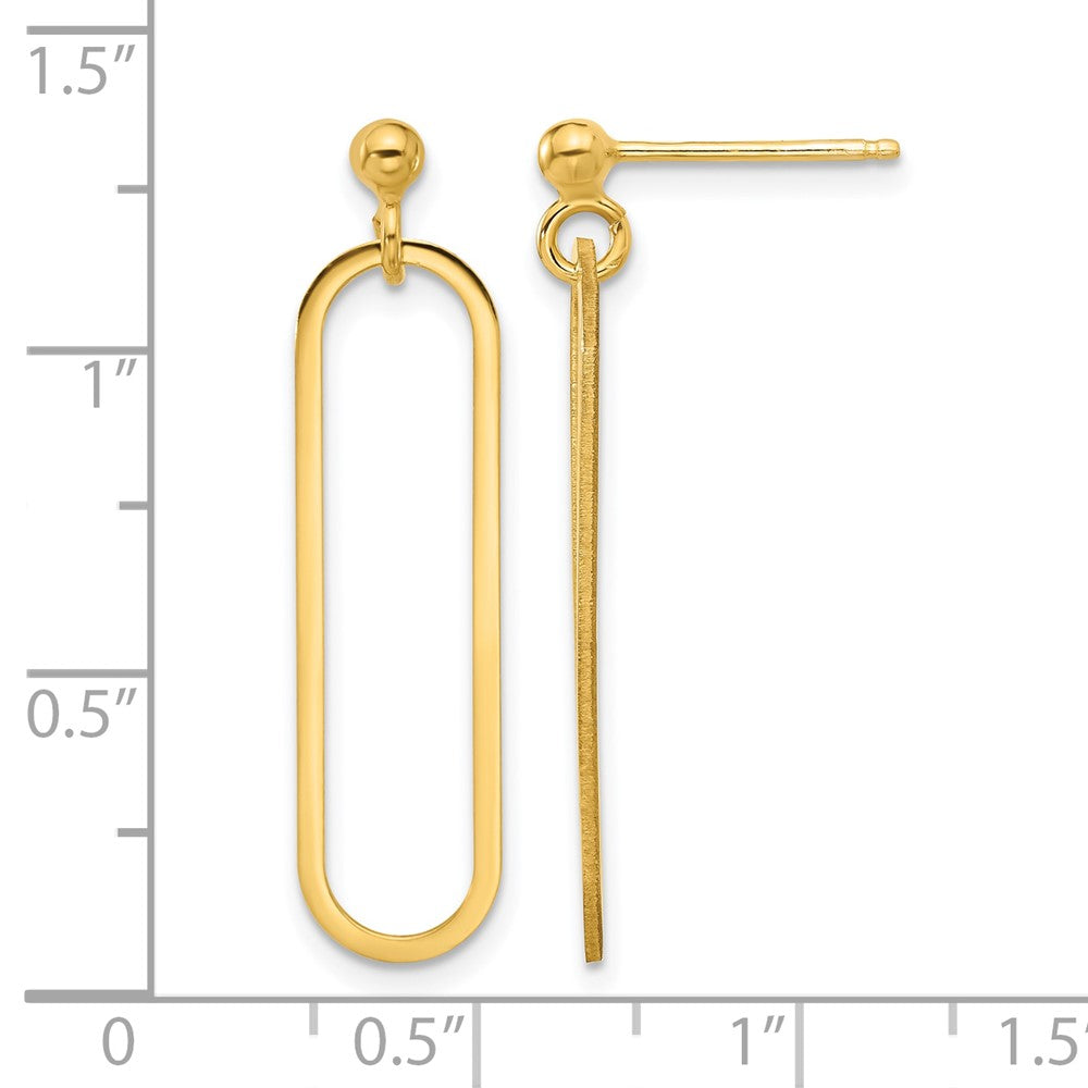 Sterling Silver Gold-plated Polished Paperclip Post Dangle Earring
