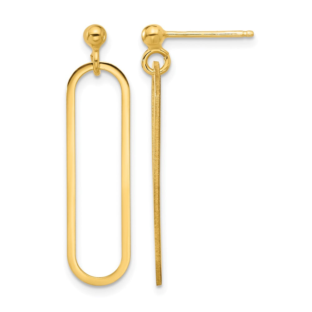 Sterling Silver Gold-plated Polished Paperclip Post Dangle Earring
