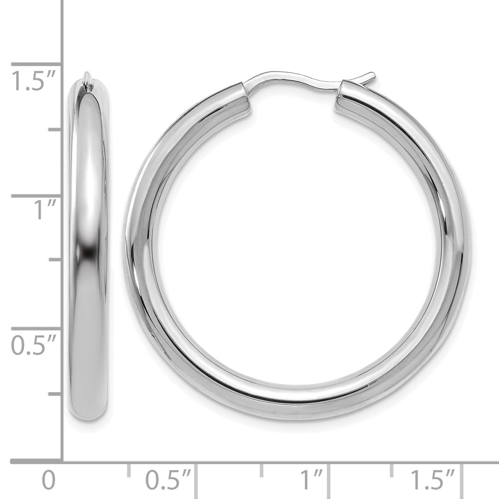 Sterling Silver Rhodium-plated 3.5mm Tube Earrings