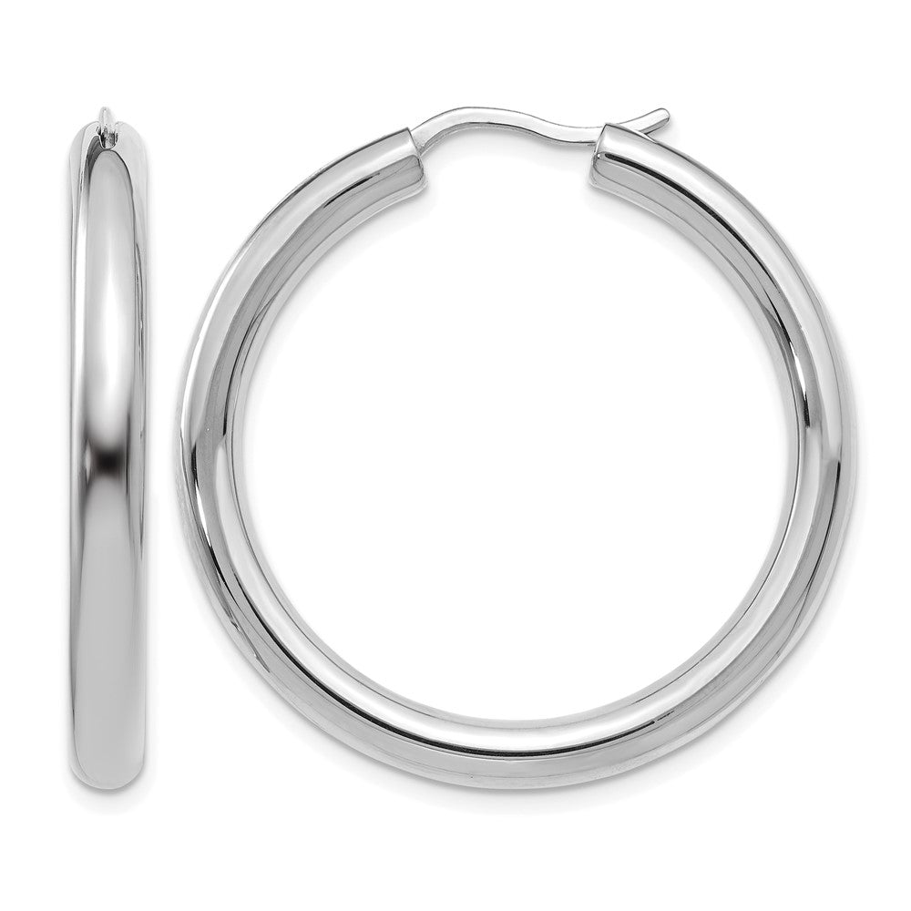 Sterling silver;Rhodium-plated;Hinged hoop