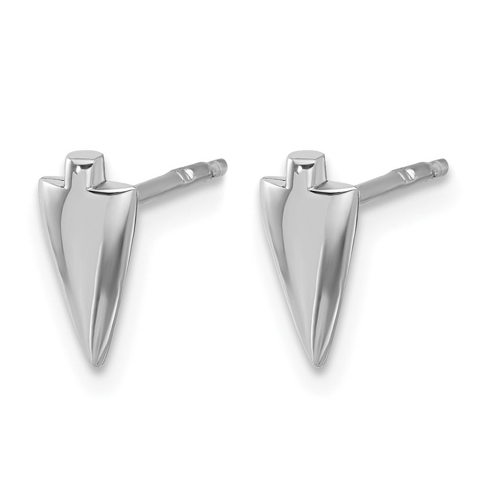 Sterling Silver Rh-plated Polished Arrowhead Post Earrings
