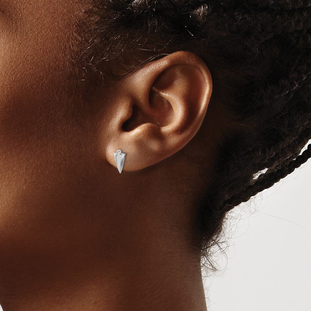 Sterling Silver Rh-plated Polished Arrowhead Post Earrings