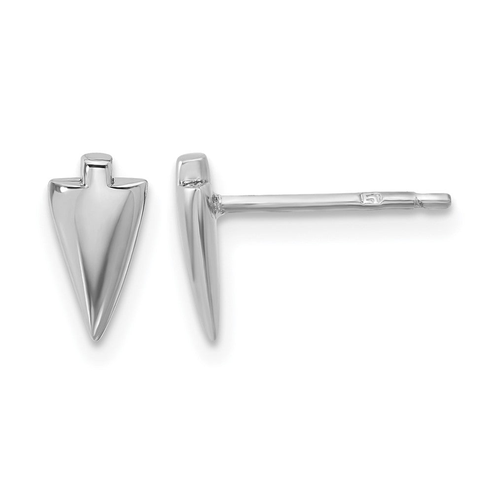 Sterling Silver Rh-plated Polished Arrowhead Post Earrings