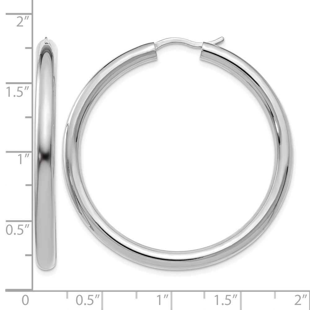 Sterling Silver Rhodium-plated 3.5mm Tube Earrings