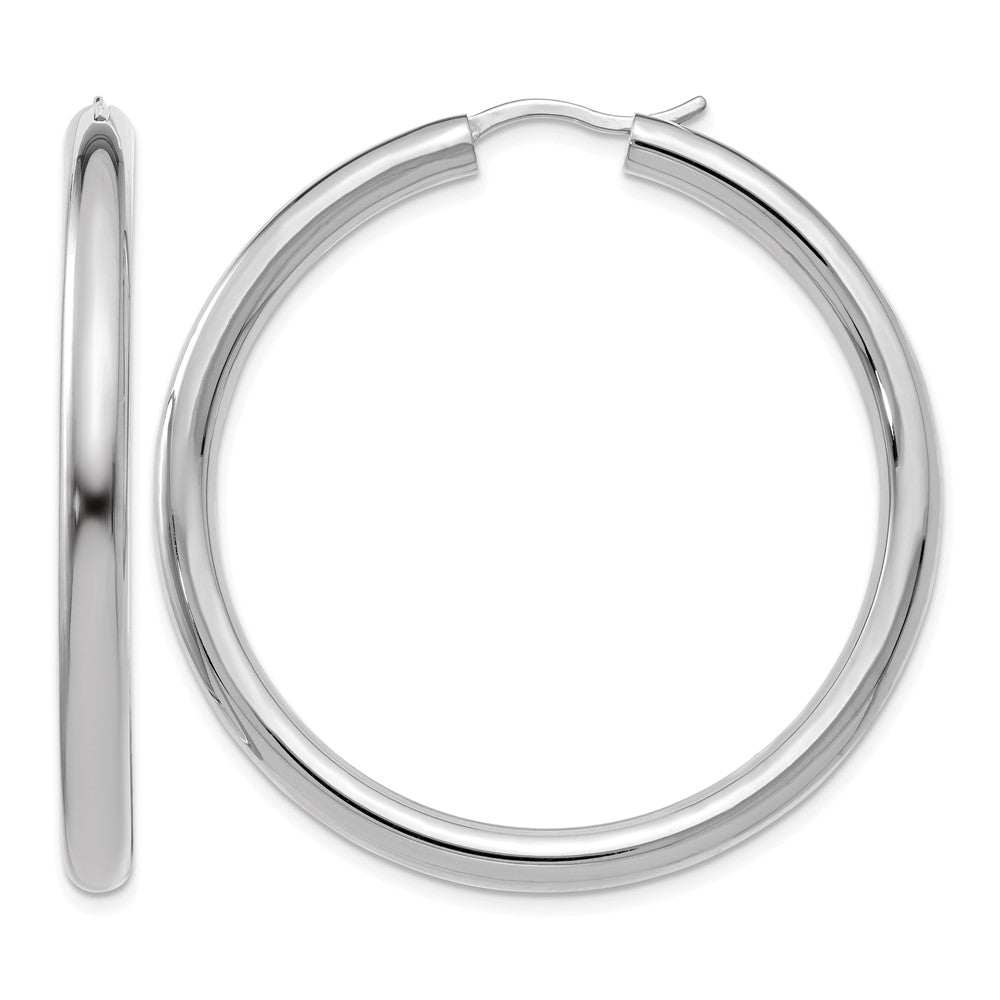 Sterling silver;Rhodium-plated;Hinged hoop