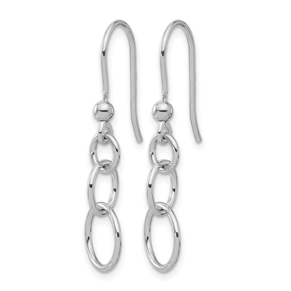 Sterling Silver Rh-plated Polished Graduated Circle Dangle Earring