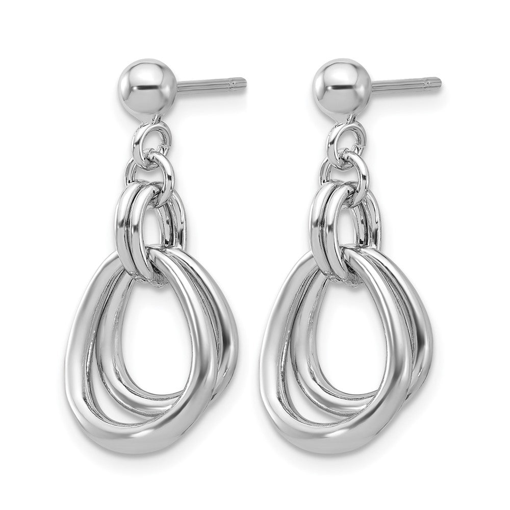 Sterling Silver Rhodium-plated Polished Post Dangle Earrings
