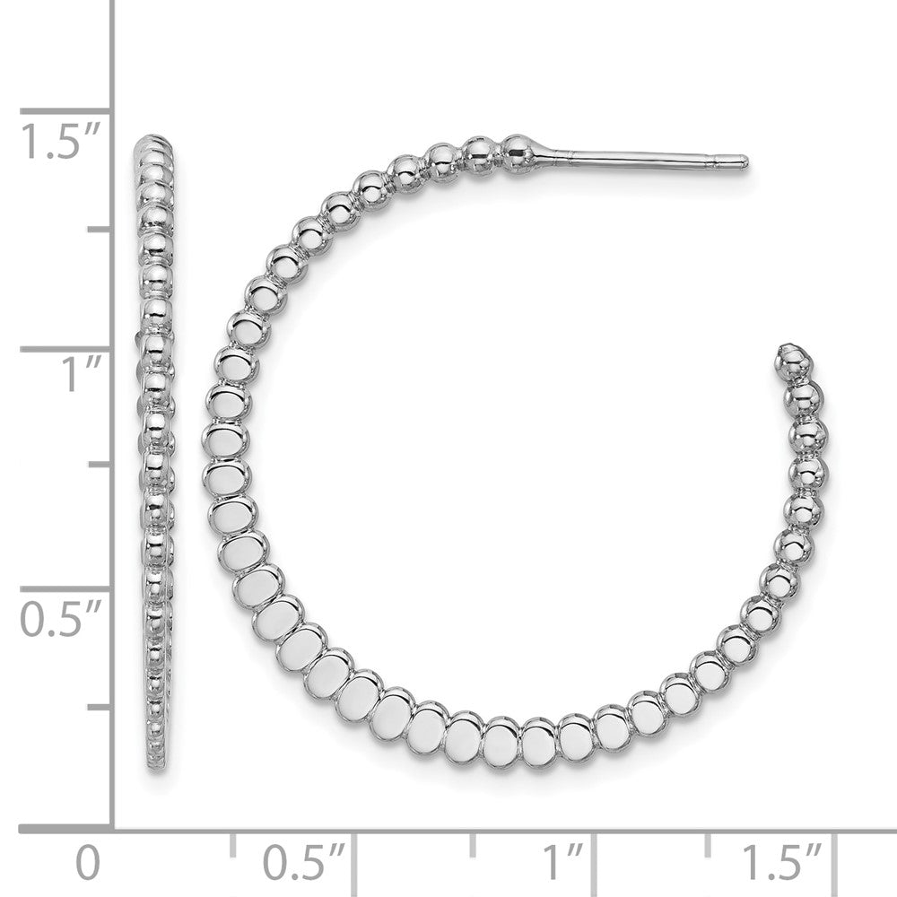 Sterling Silver Rhodium-plated Polished J-Hoop Earrings
