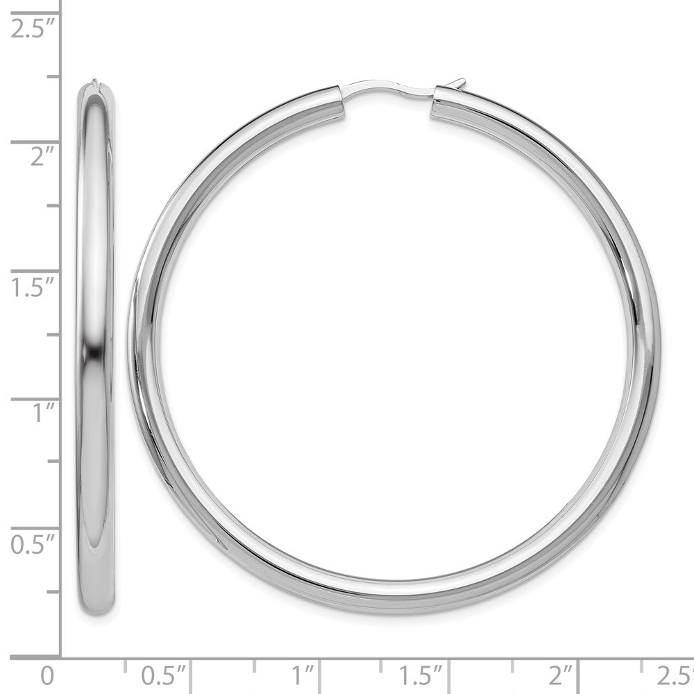 Sterling Silver Rhodium-plated 3.5mm Tube Earrings