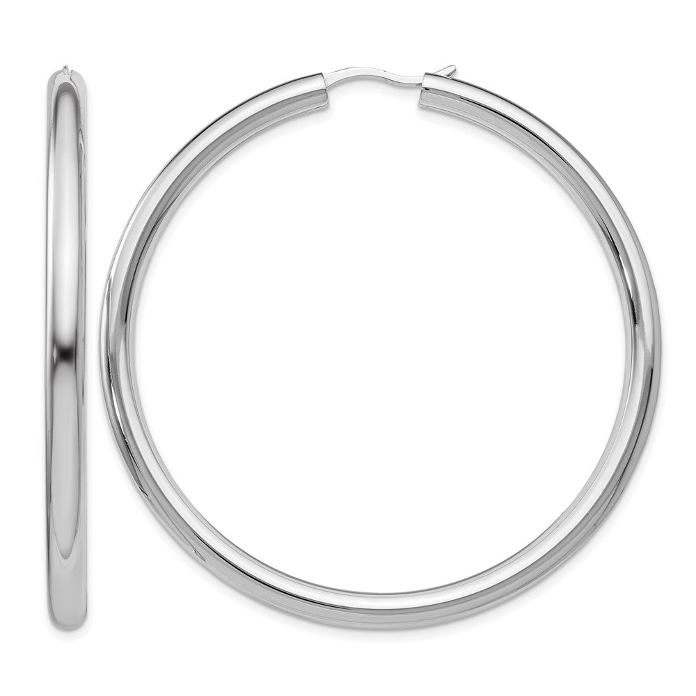 Sterling Silver Rhodium-plated 3.5mm Tube Earrings