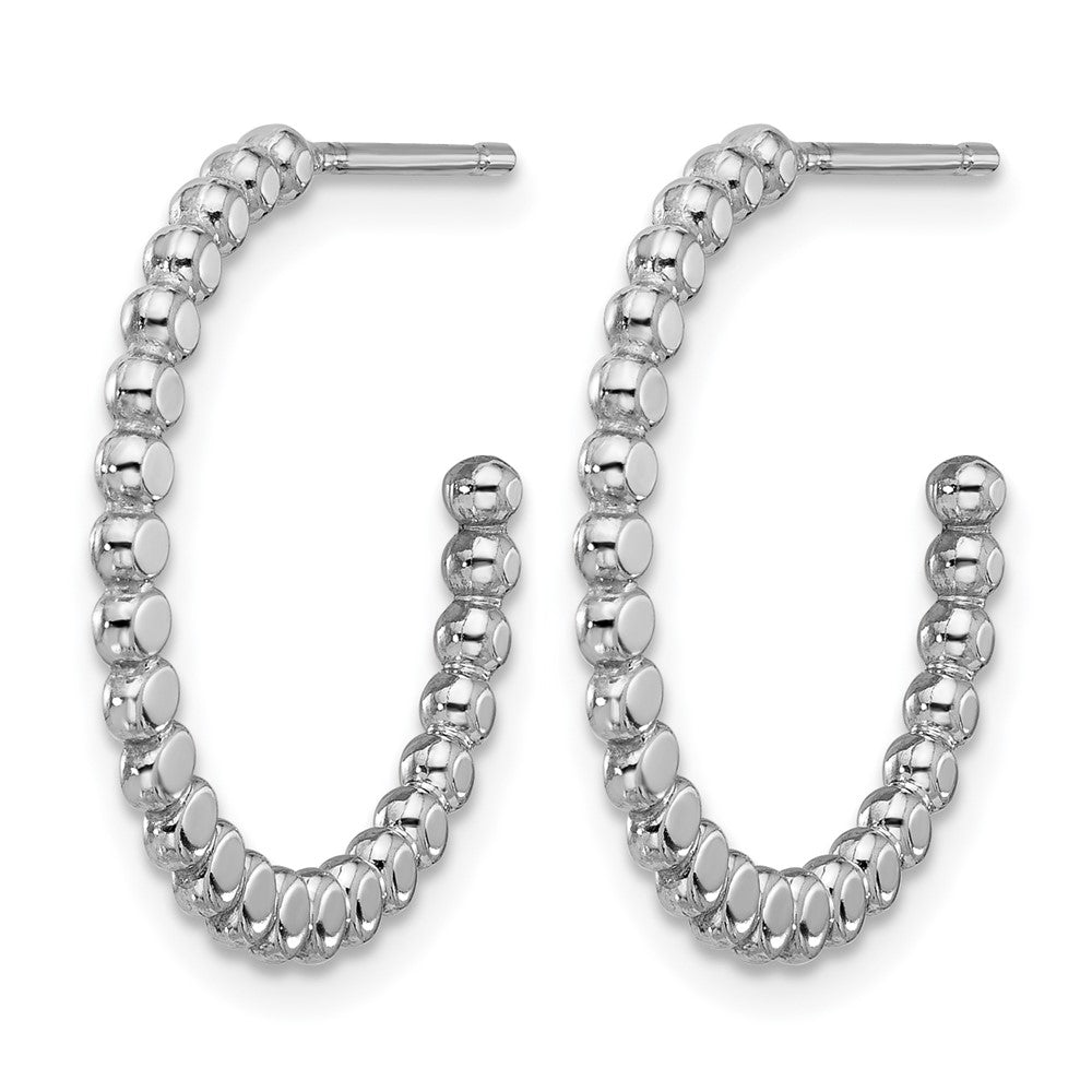 Sterling Silver Rhodium-plated Polished J-Hoop Earrings