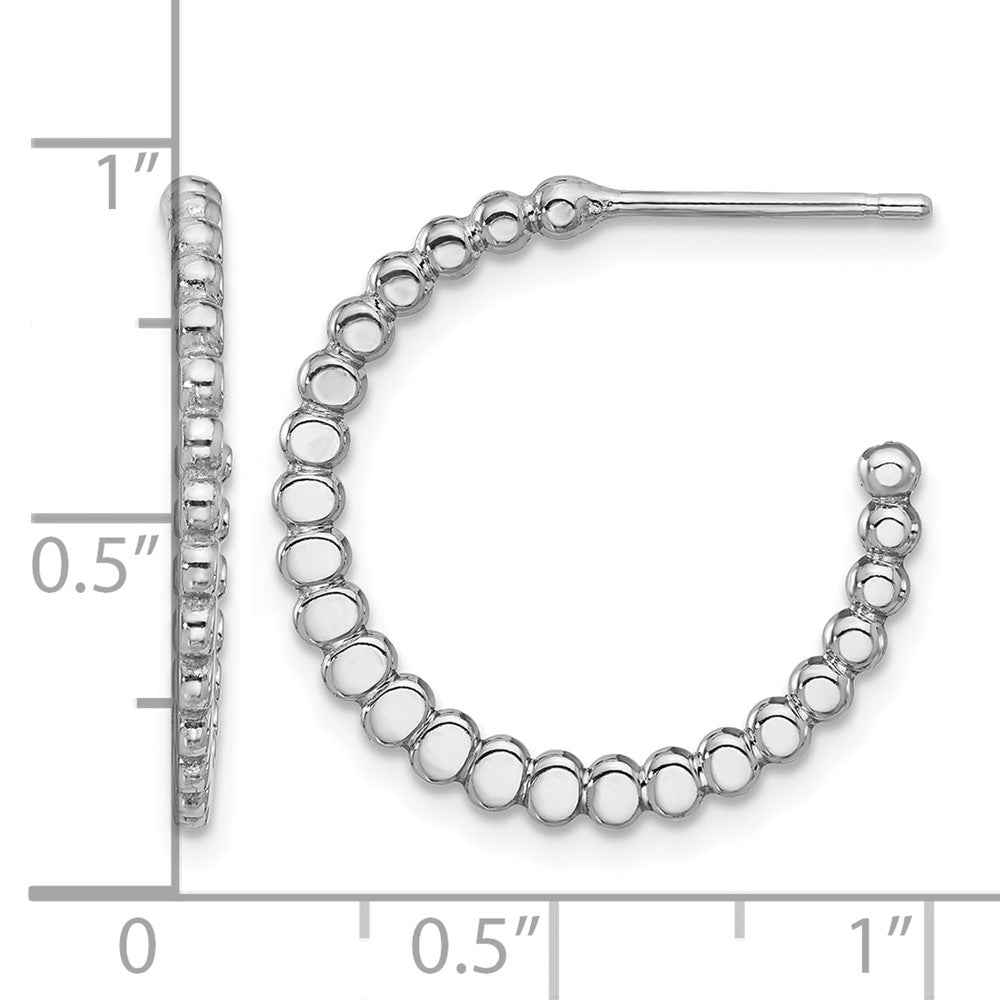 Sterling Silver Rhodium-plated Polished J-Hoop Earrings