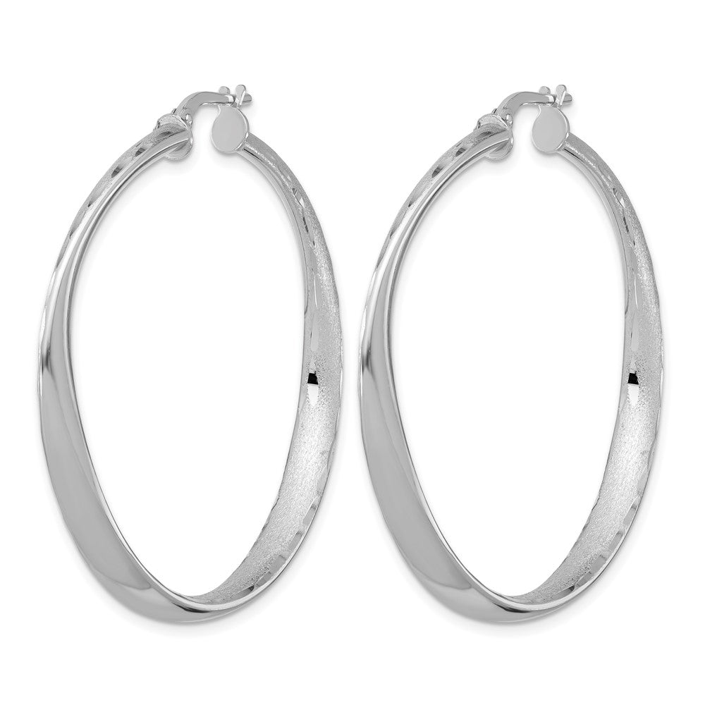 Sterling Silver Rhodium-plated Polished Hoop Earrings