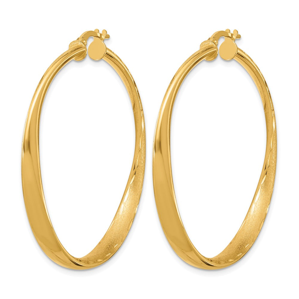 Sterling Silver Gold-plated Polished Hoop Earrings