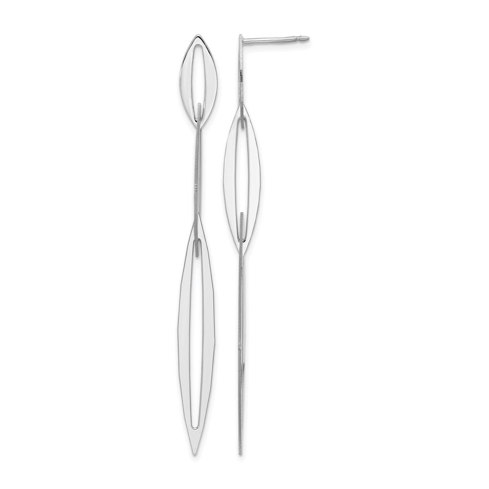 Sterling Silver Rhodium-plated Polished Post Dangle Earrings