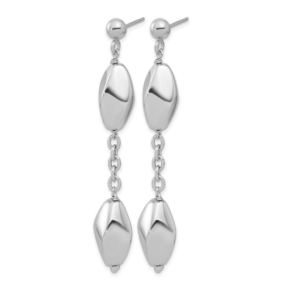 Sterling Silver Rhodium-plated Polished Post Dangle Earrings