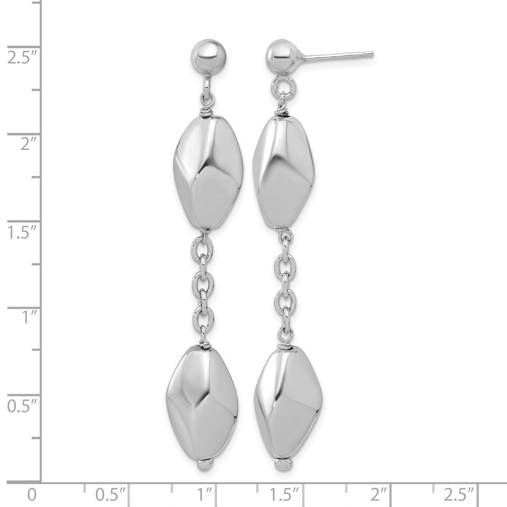 Sterling Silver Rhodium-plated Polished Post Dangle Earrings