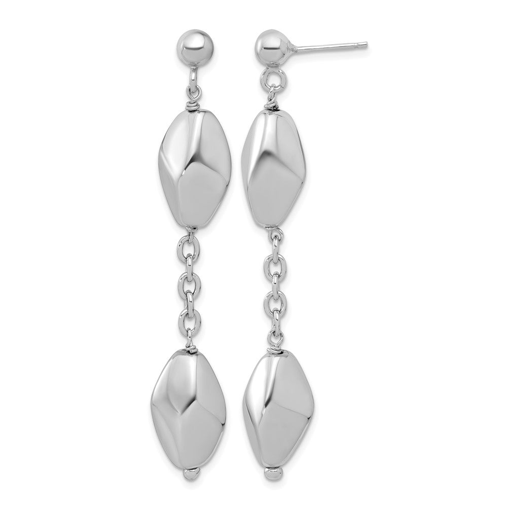 Sterling Silver Rhodium-plated Polished Post Dangle Earrings