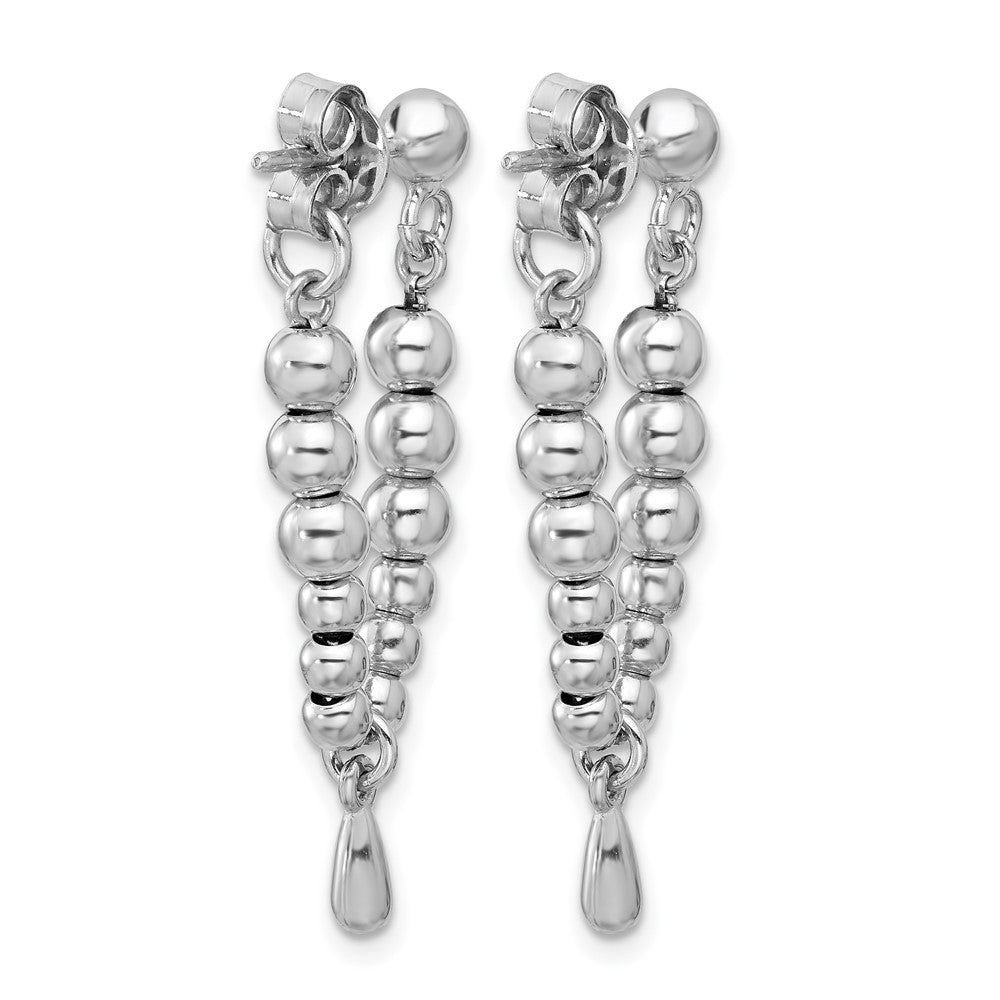 Sterling Silver RH-plated Ball Dangle Post Earrings