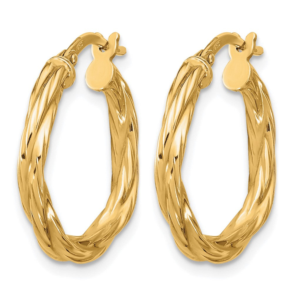 Sterling Silver Gold-plated Polished Twisted Hoop Earrings