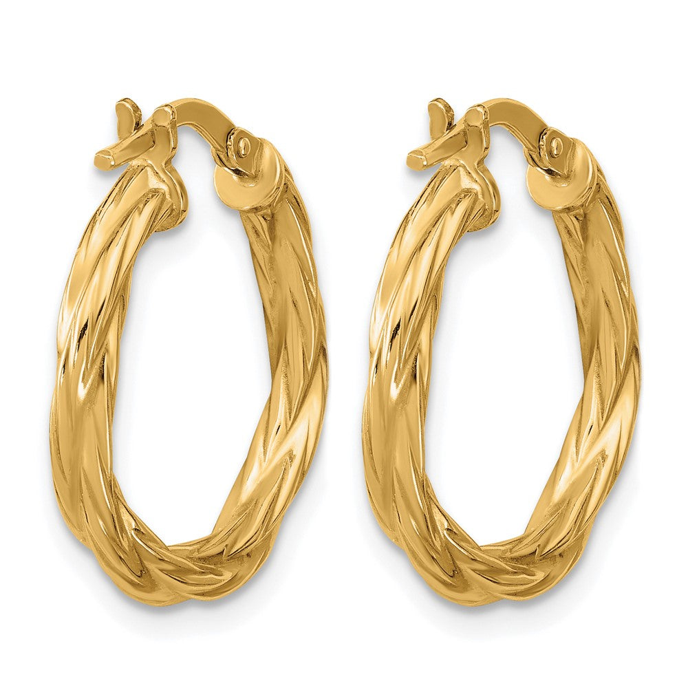 Sterling Silver Gold-plated Polished Twisted Hoop Earrings