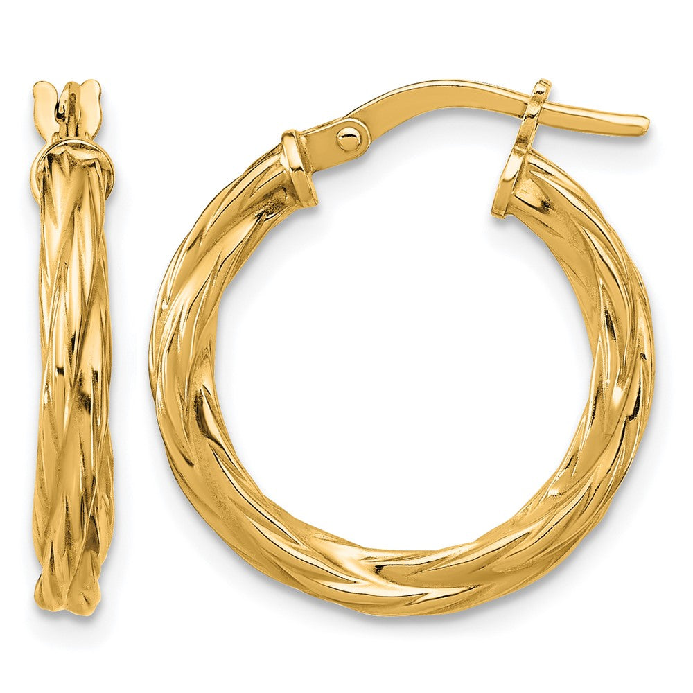 Sterling Silver Gold-plated Polished Twisted Hoop Earrings