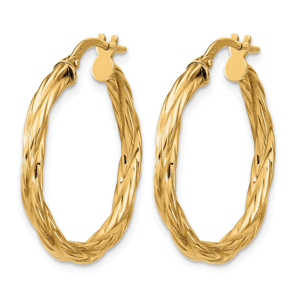 Sterling Silver Gold-plated Polished Twisted Hoop Earrings