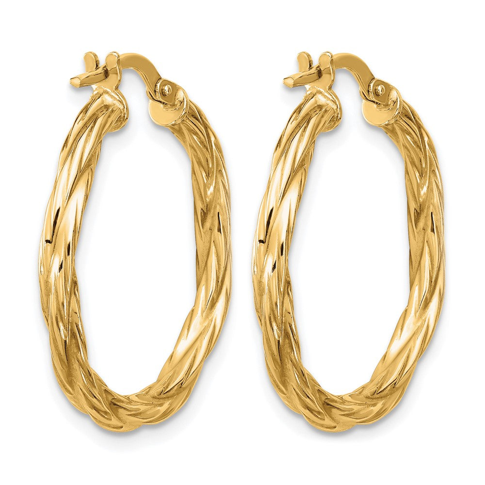 Sterling Silver Gold-plated Polished Twisted Hoop Earrings