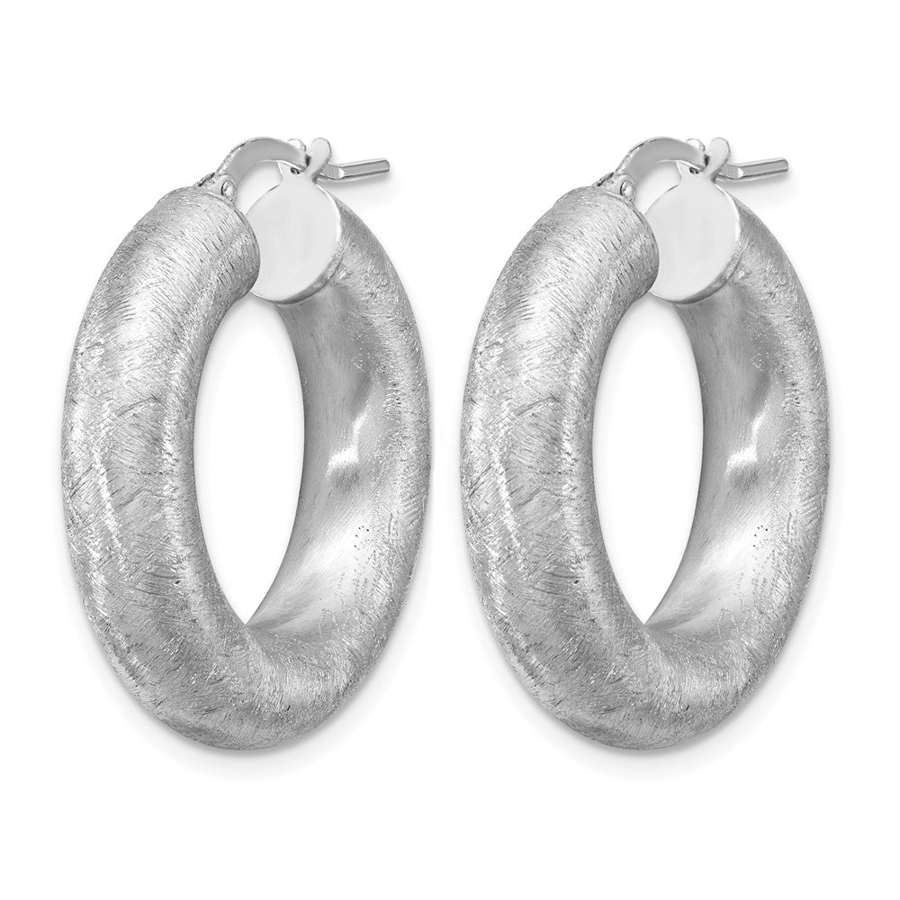 Sterling Silver RH-plated Radiant Essence Hoop Earrings