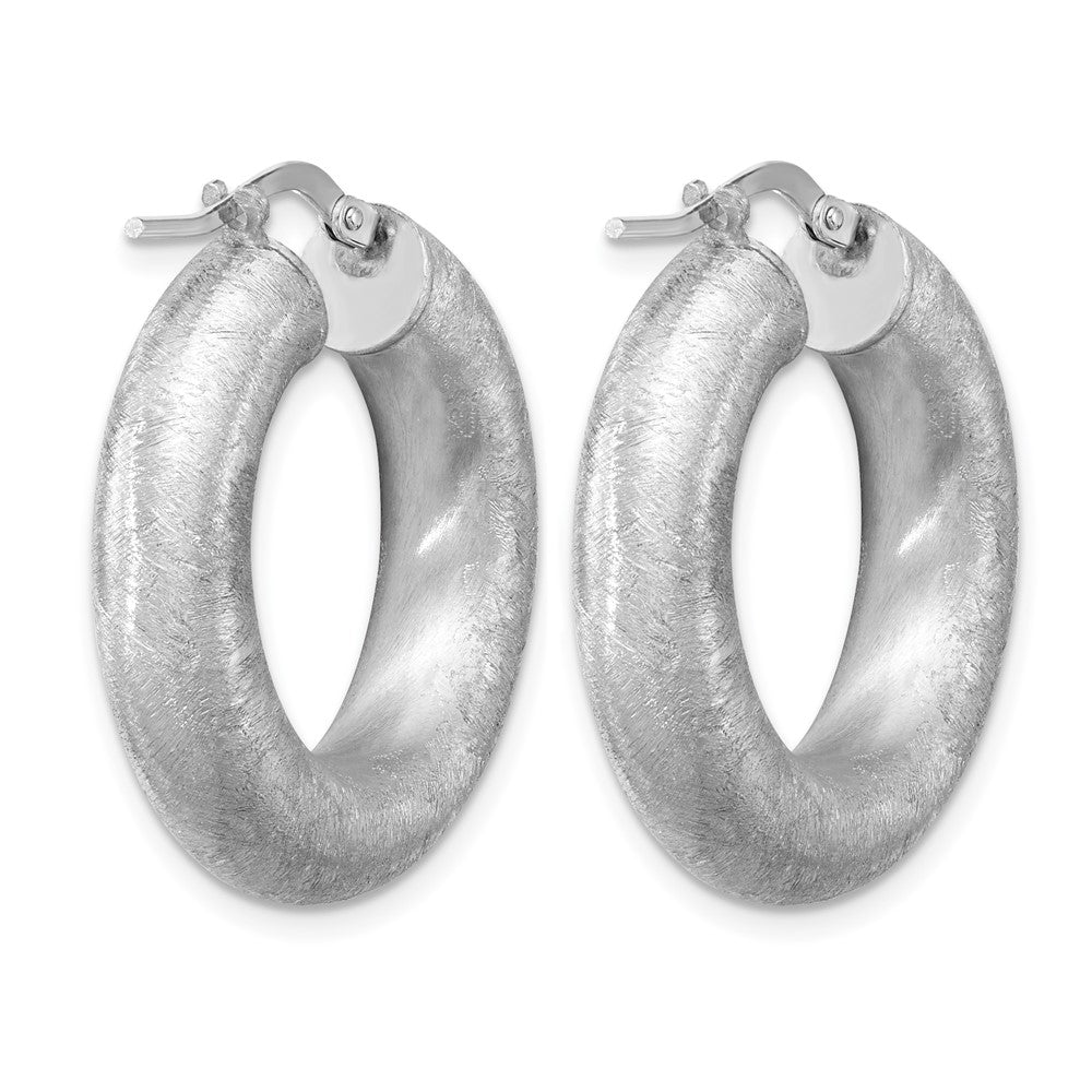 Sterling Silver RH-plated Radiant Essence Hoop Earrings