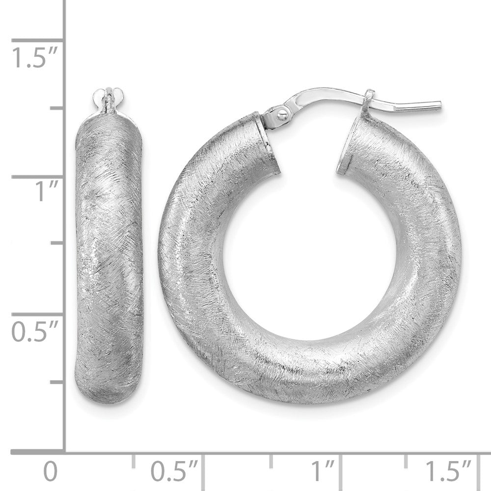 Sterling Silver RH-plated Radiant Essence Hoop Earrings