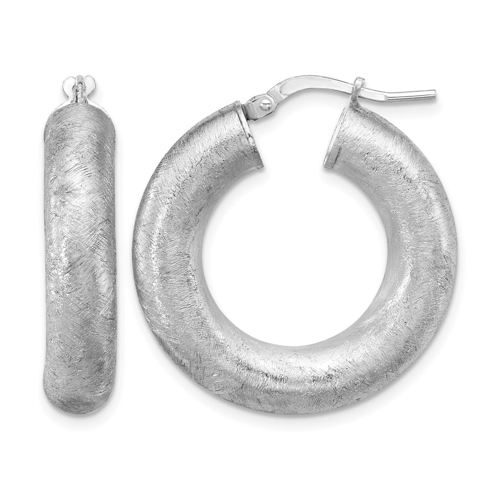 Sterling Silver RH-plated Radiant Essence Hoop Earrings