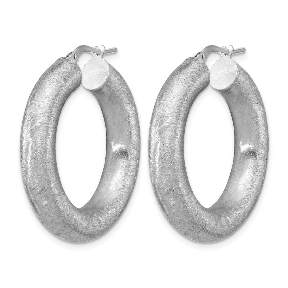 Sterling Silver RH-plated Radiant Essence Hoop Earrings