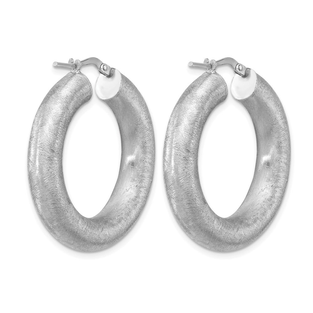 Sterling Silver RH-plated Radiant Essence Hoop Earrings