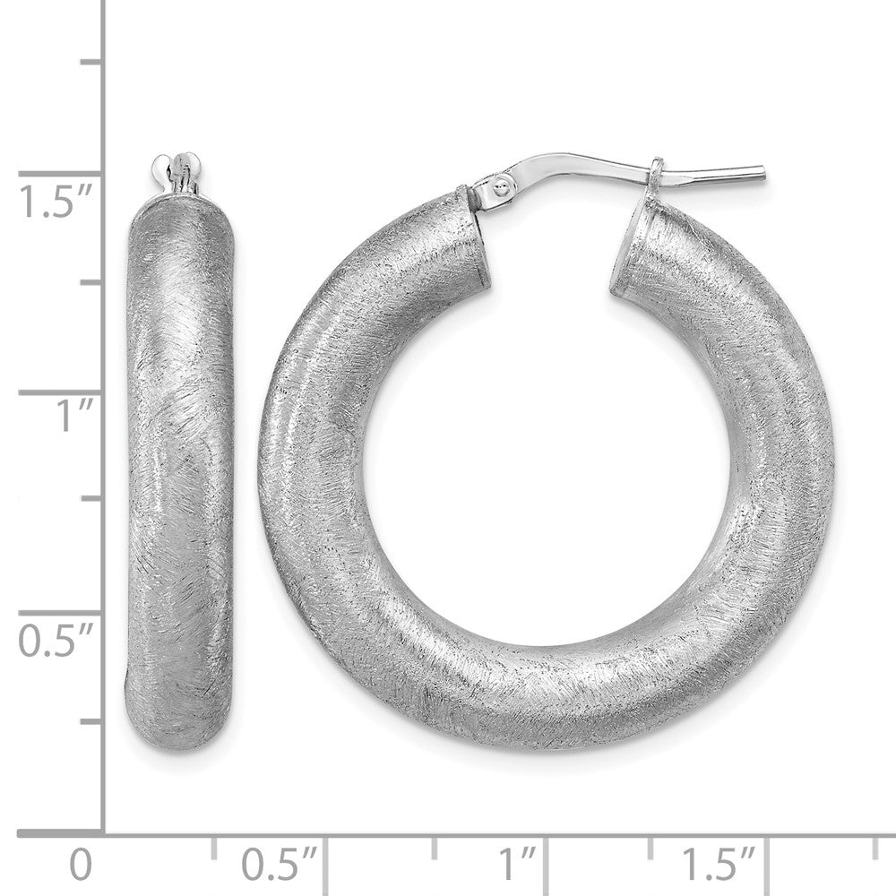 Sterling Silver RH-plated Radiant Essence Hoop Earrings